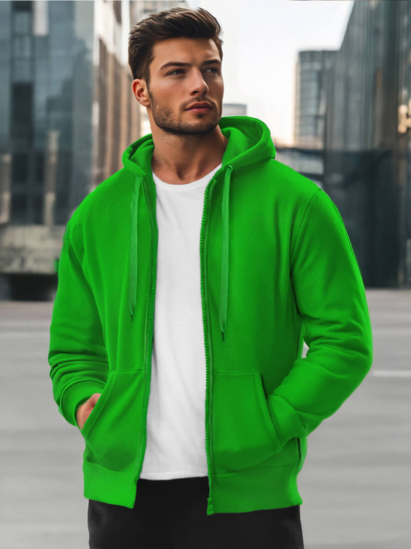 Muška dukserica s kapuljačom zelena OZONEE JS/2008Z