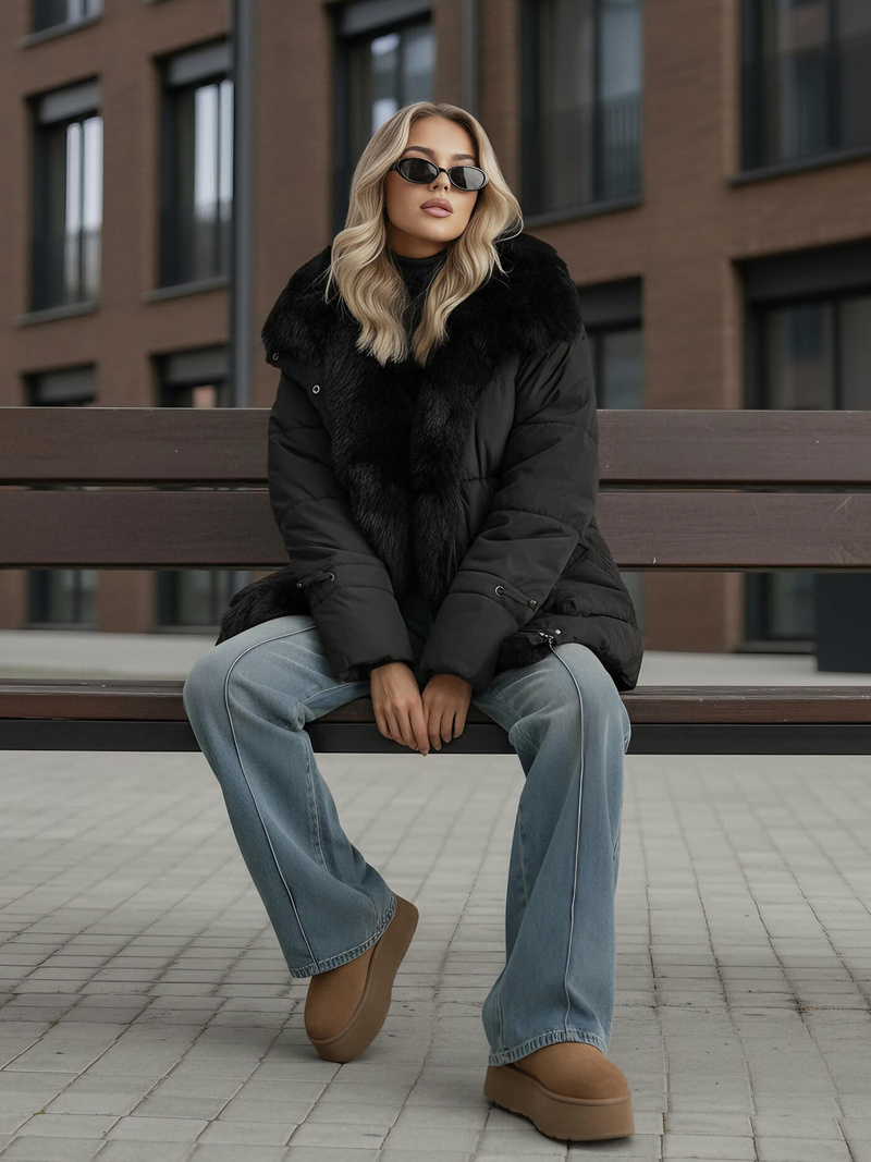 Ženska jakna crna OZONEE JS/16M9185/392