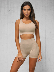 Dvodijelni Set Trenerke Bež OZONEE O/SY2323