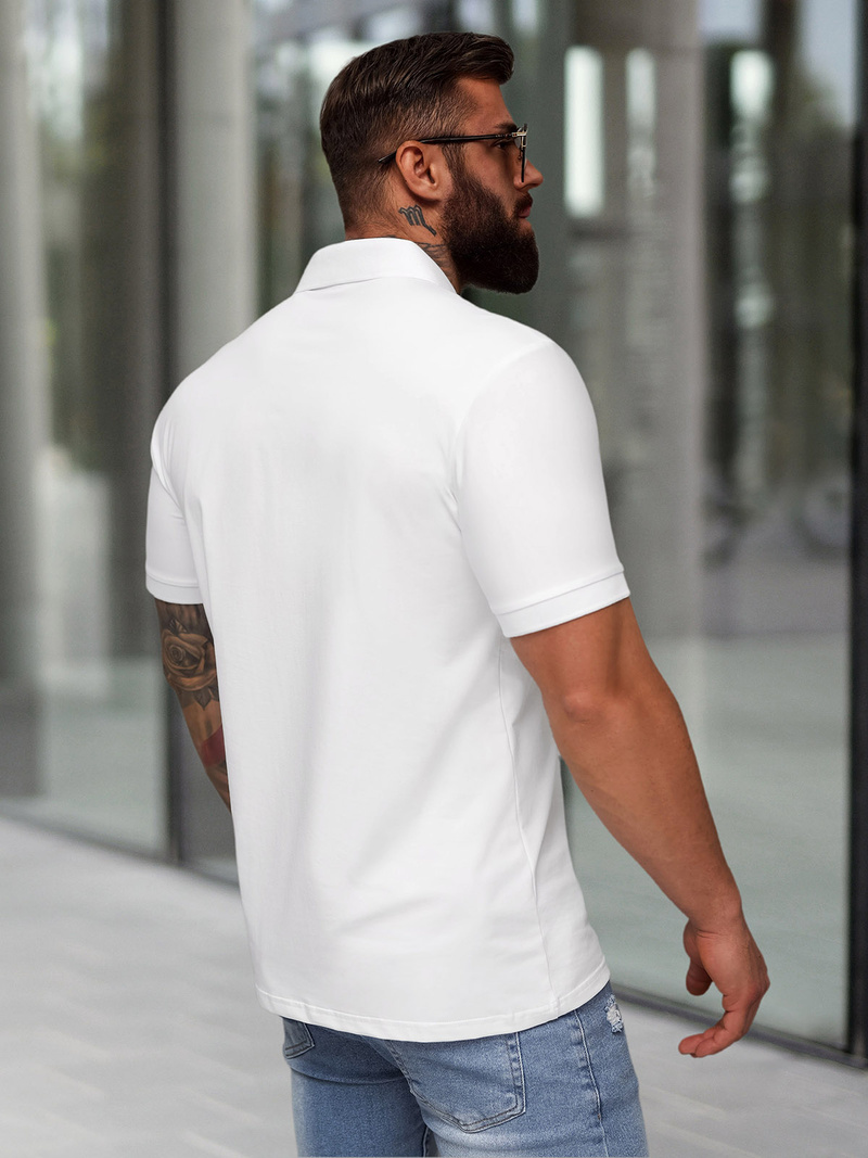 Muška polo majica bijela OZONEE NB/MT3122