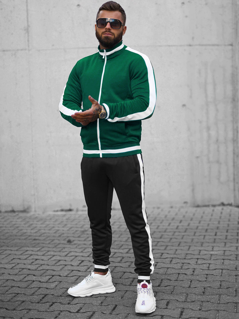 Muška trenirka zeleno-crna OZONEE JS/8C99/22BZ