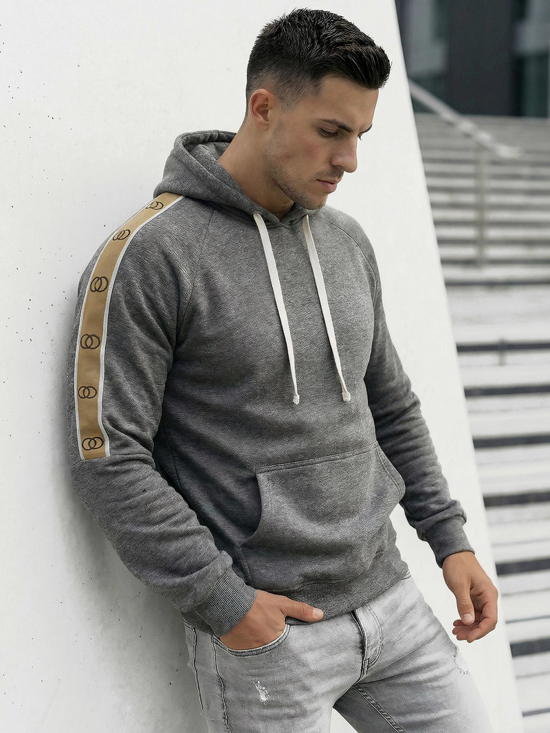 Muška dukserica s kapuljačom grafitna OZONEE JS/8B1730/5Z