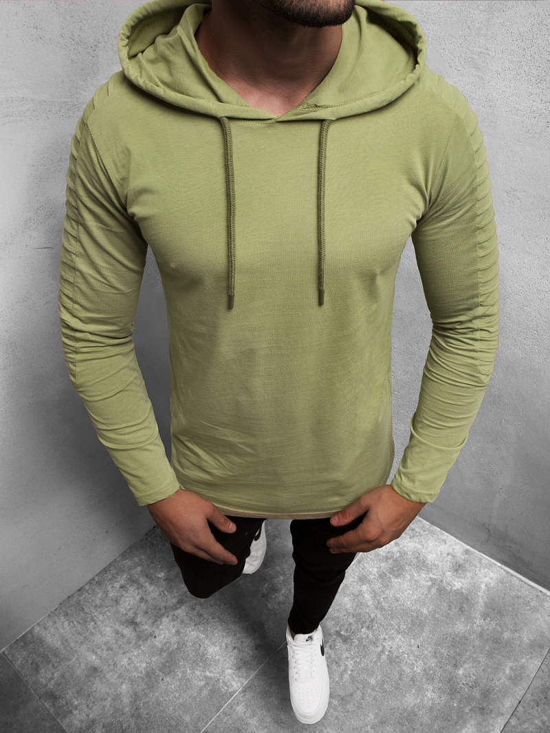 Muška majica dugi rukav s kapuljačom kaki OZONEE MECH/2148TZ