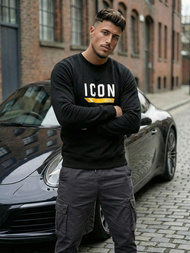 Muška dukserica crna OZONEE JS/8B1753/3