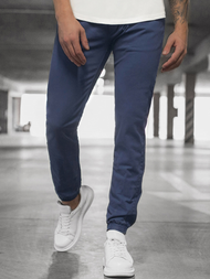 Muške chino jogger hlače svijetlo mornarsko plava OZONEE JB/JP1145/5