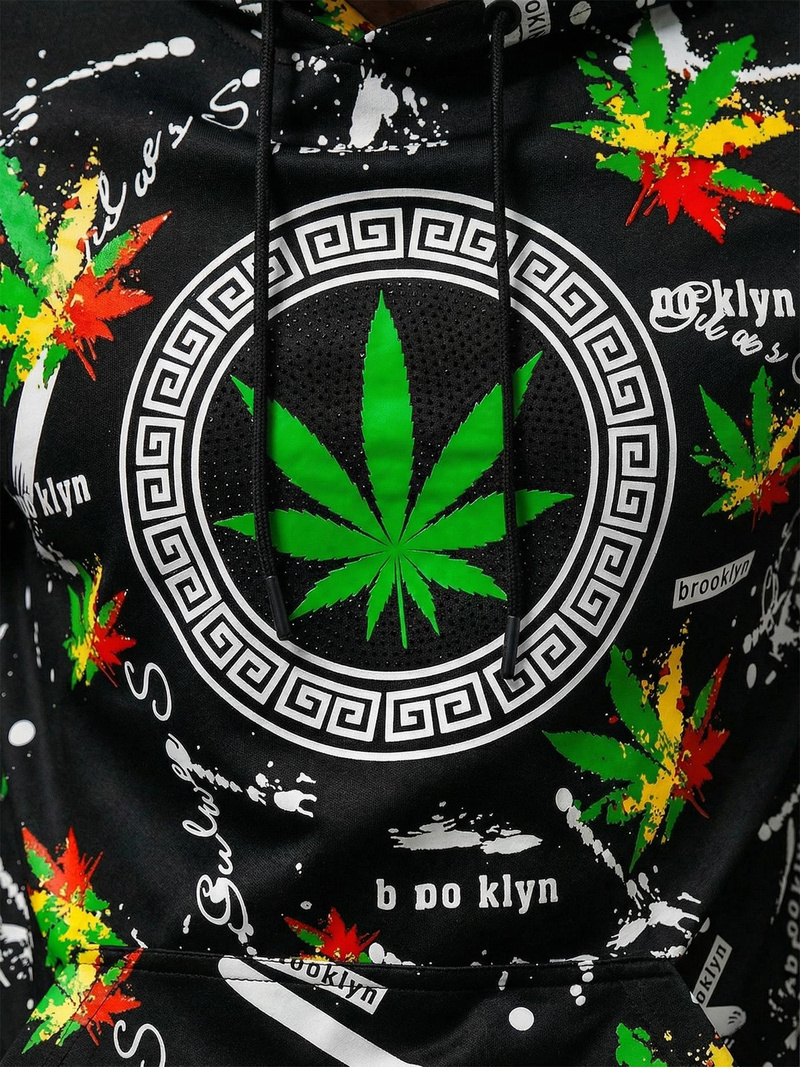 Muška dukserica s kapuljačom crna OZONEE O/B269Z