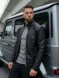 Muška kožna jakna crna OZONEE JS/11Z8139