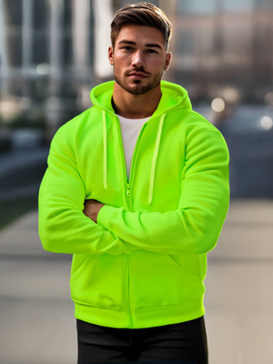 Muška dukserica s kapuljačom zeleno-neon OZONEE JS/2008Z