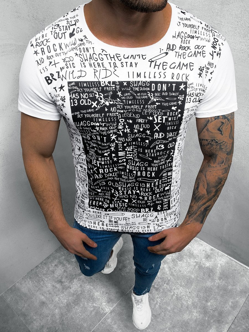 Muška majica bijela OZONEE O/1173Z