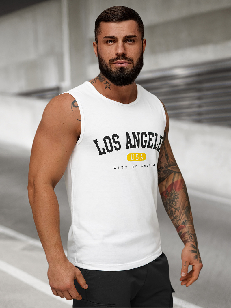 Muška majica bez rukava bijela OZONEE JS/8B1715/1Z