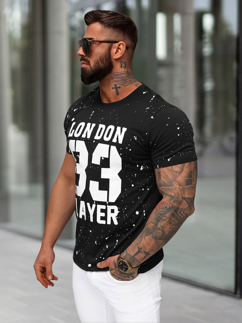 Muška Majica Crna OZONEE JS/8B1388/3