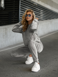 Ženski trenirka od velura siva OZONEE JS/8C1301/2