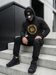 Muška dukserica s kapuljačom crna OZONEE O/B265Z