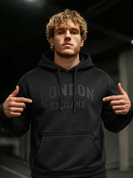 Muška dukserica s kapuljačom crna OZONEE JS/8B1986/3