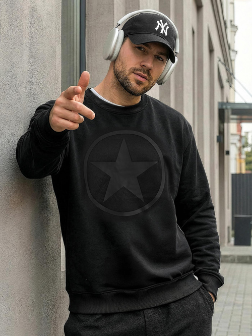 Muška dukserica crna OZONEE JS/8B1991/3