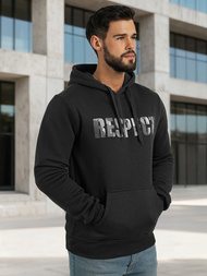 Muška dukserica s kapuljačom crna OZONEE JS/8B1759/3