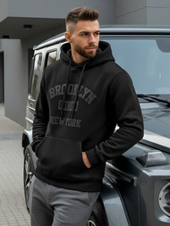 Muška dukserica s kapuljačom crna OZONEE JS/8B1969/3