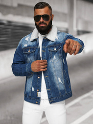 Muška traper jakna šerpa plava OZONEE NB/MJ502BZ