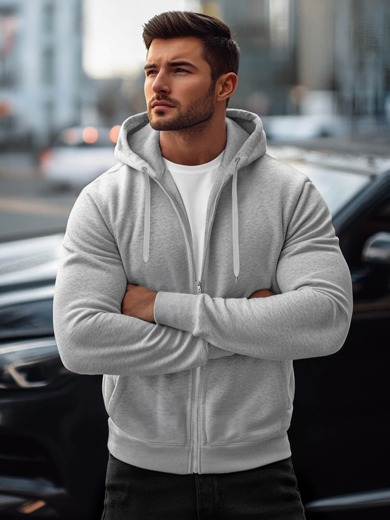 Muška dukserica s kapuljačom siva OZONEE JS/2008Z