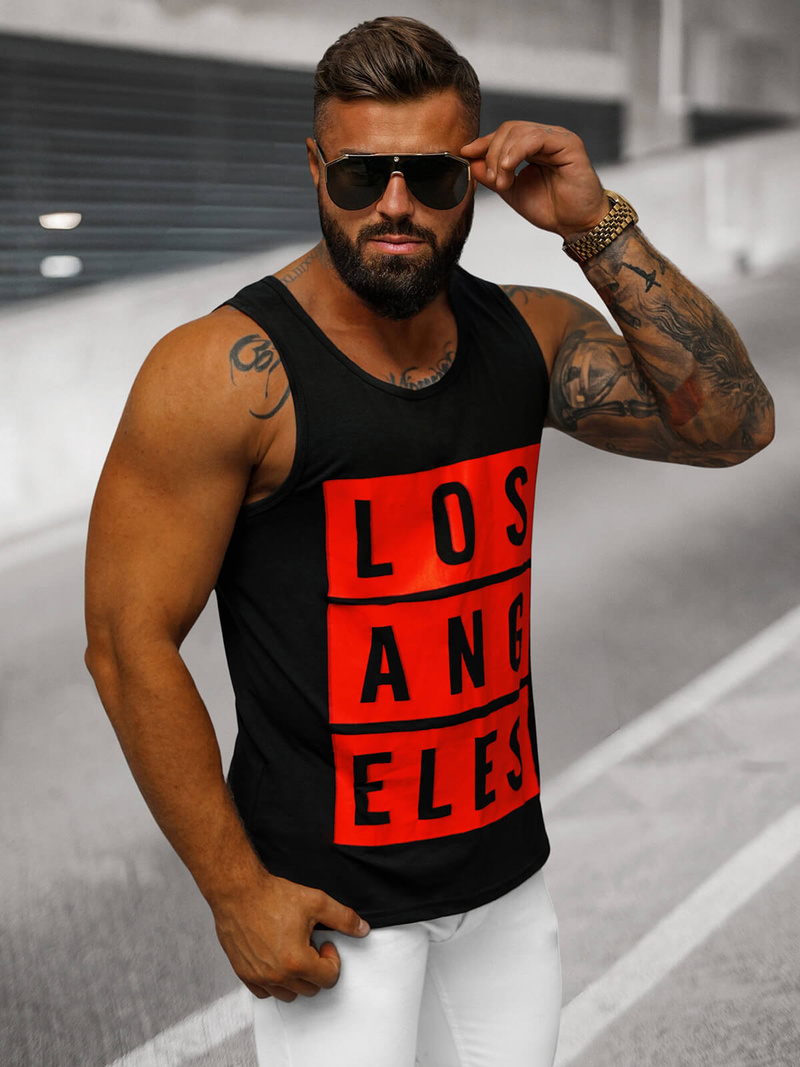 Muška majica bez rukava crna OZONEE O/T105/3