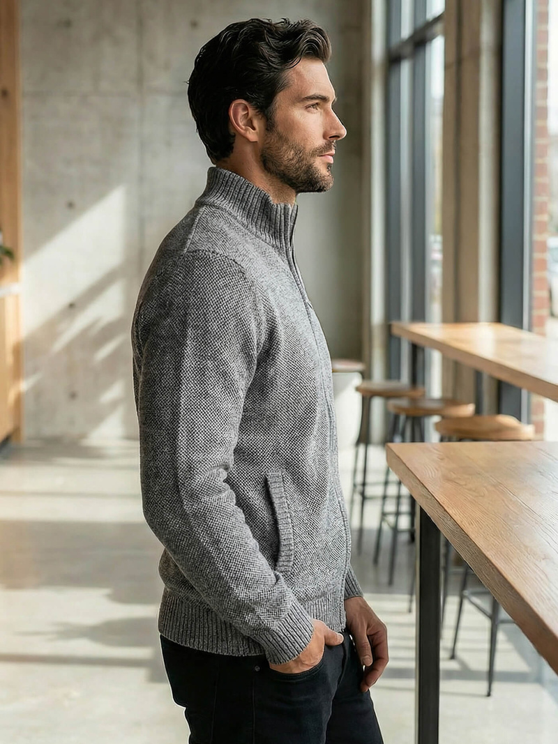 Muški Džemper Grafitni OZONEE JS/59B3611/5