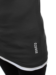 Muška majica s kapuljačom grafitna OZONEE O/1273Z