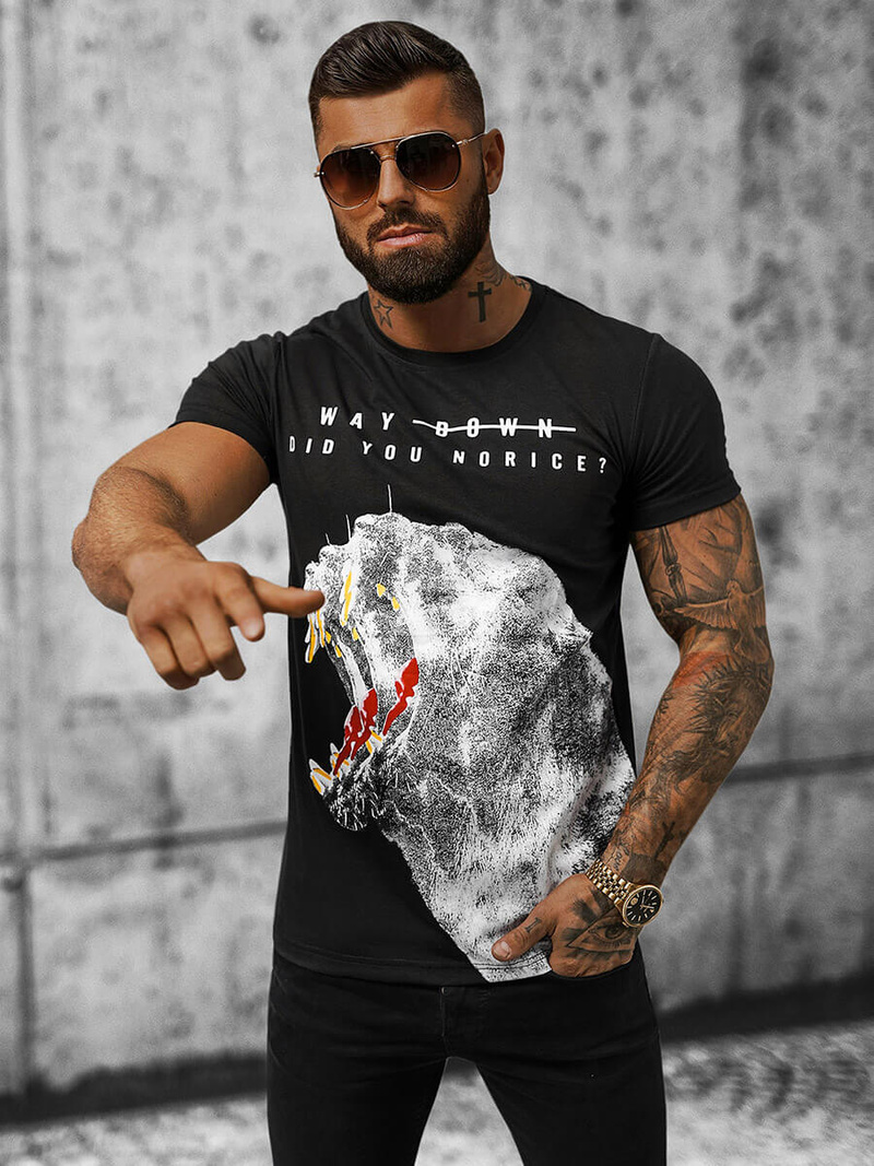 Muška majica crna OZONEE O/T127/3Z