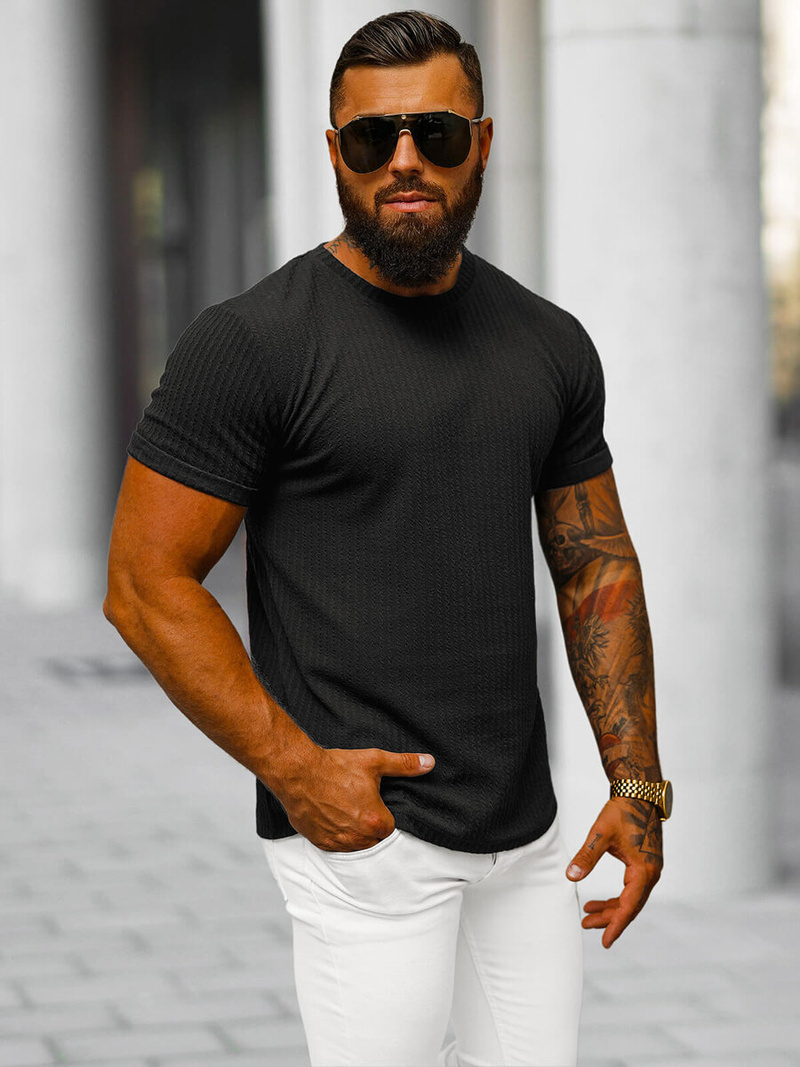 Muška Majica Crna OZONEE O/7766T