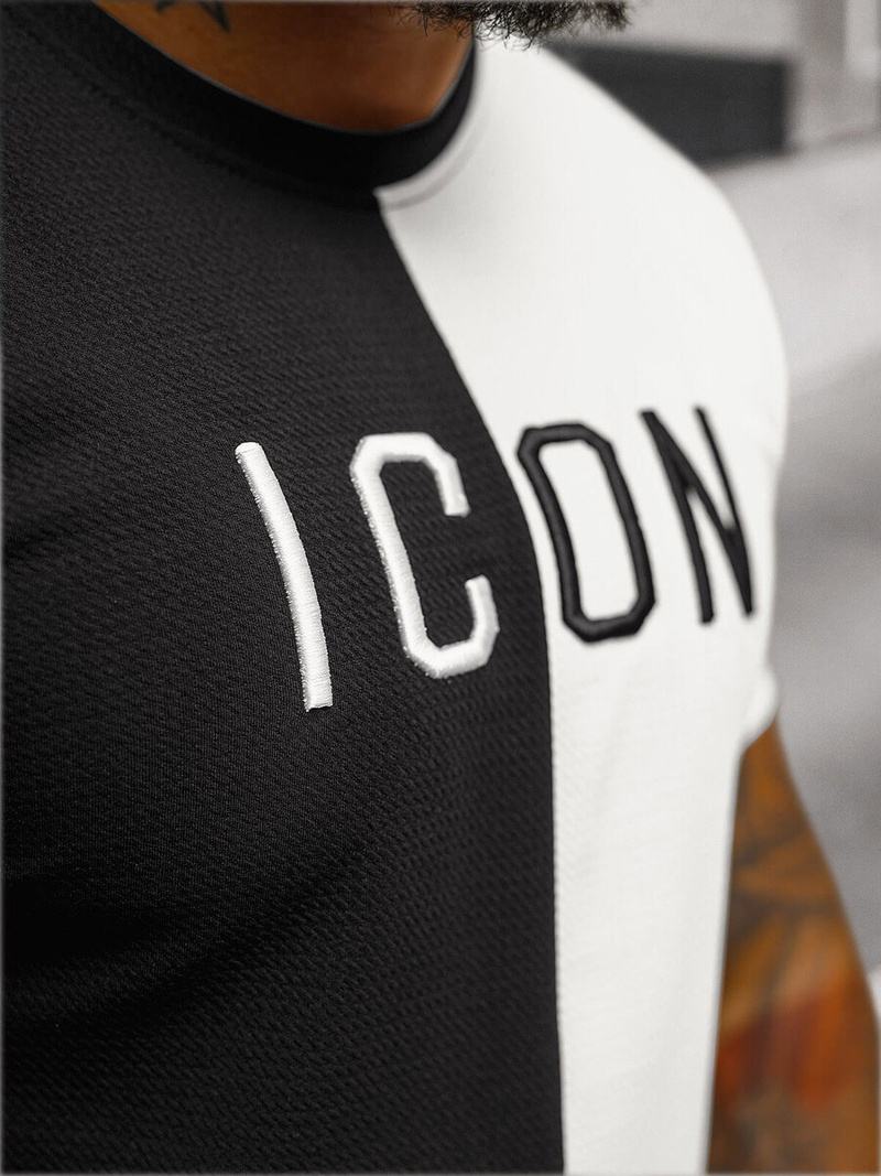 Muška majica crno-bijeli OZONEE O/7776T