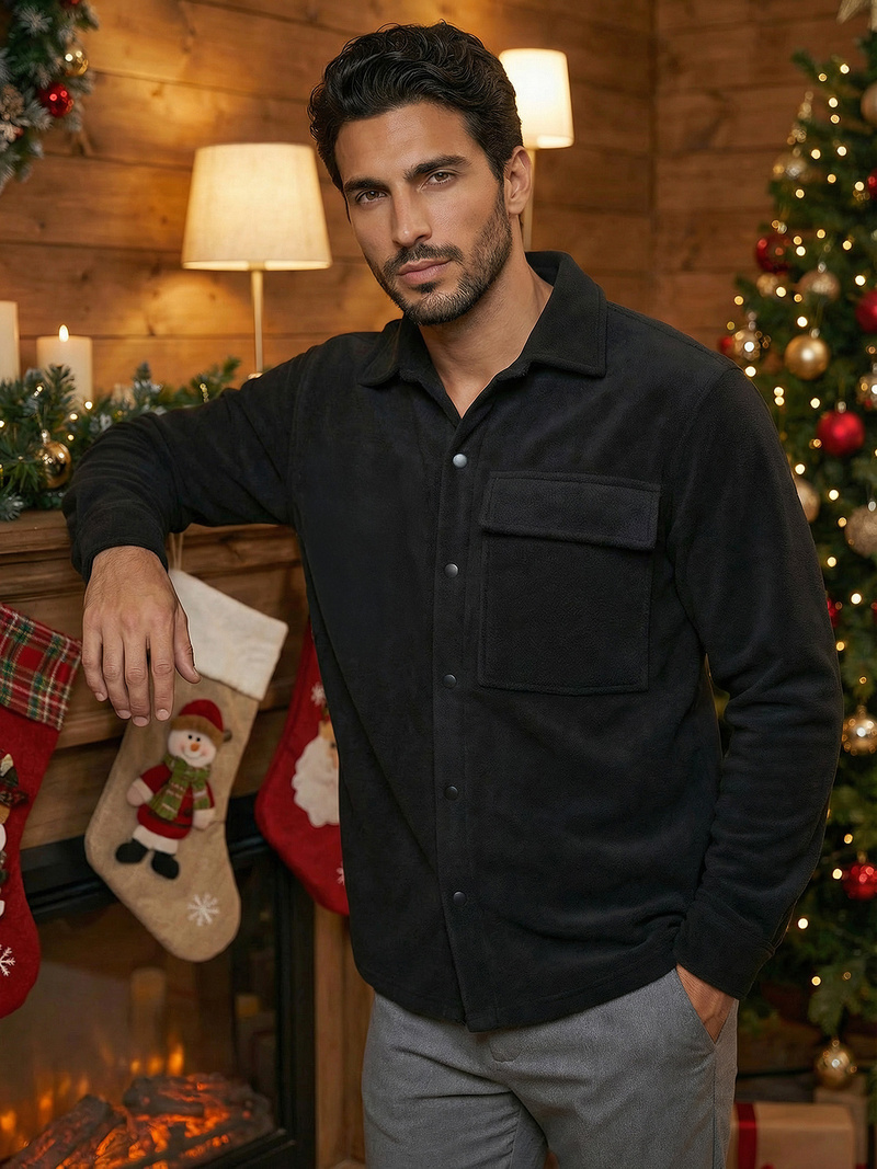 Muška košulja Crna OZONEE O/GOM23040Z