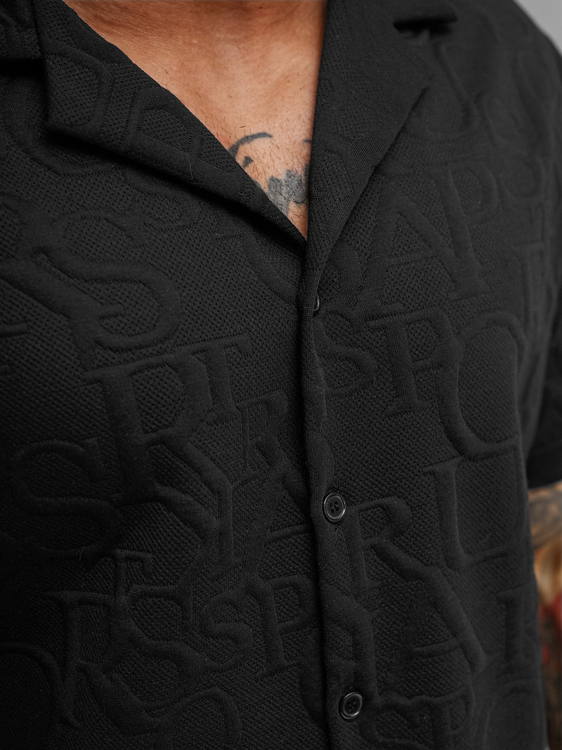 Muška košulja kratkih rukava crna OZONEE O/B2256