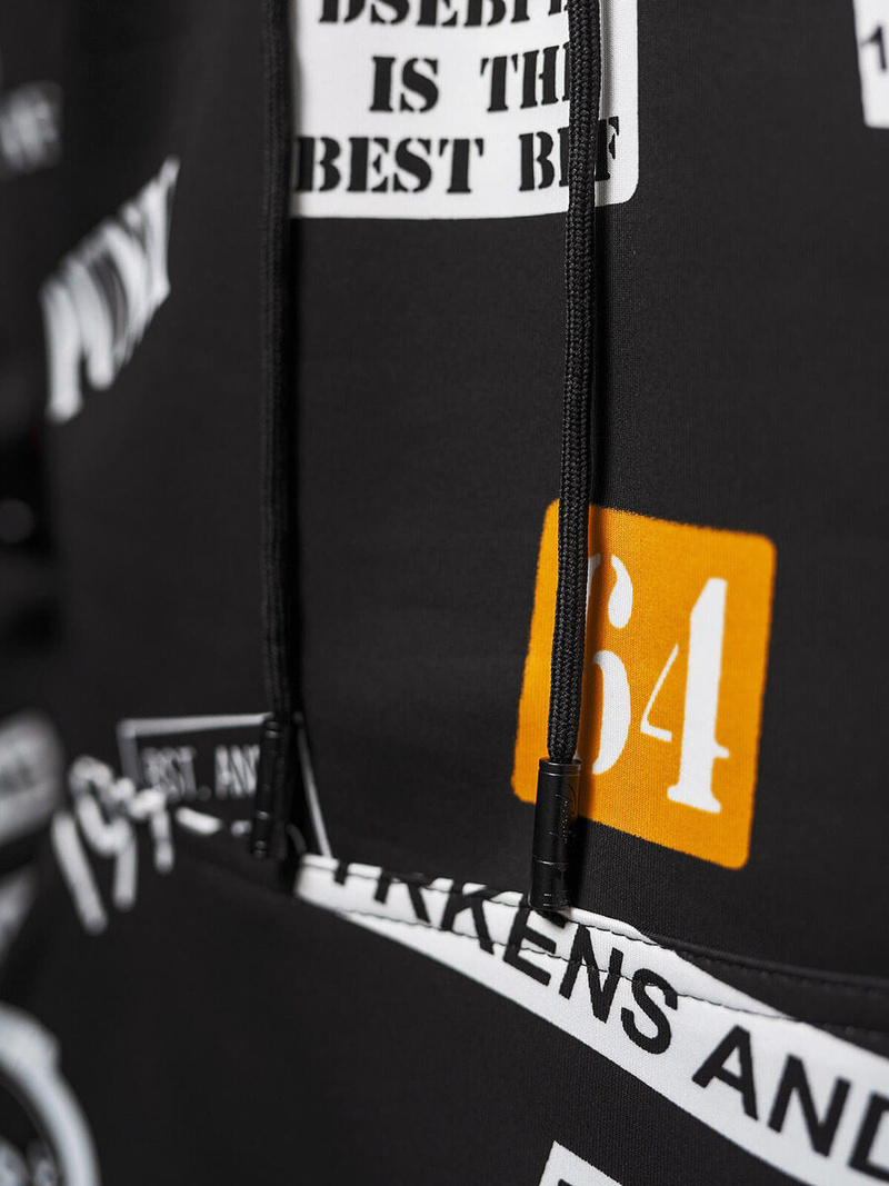 Muška dukserica s kapuljačom crna OZONEE JS/8B1250/3