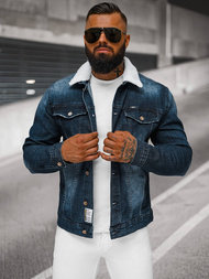 Muška traper jakna šerpa tamnoplava OZONEE NB/MJ516BSZ