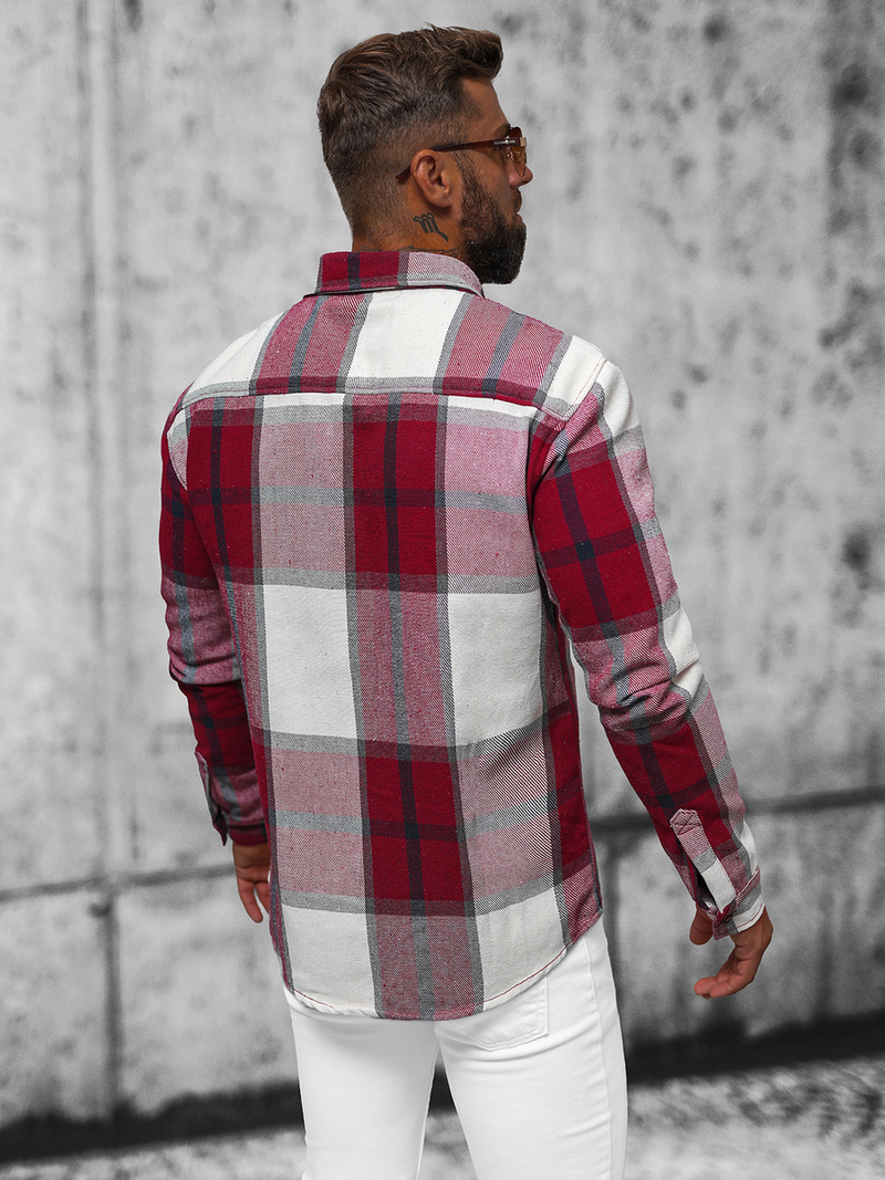 Muška košulja bordo OZONEE NB/MC727R