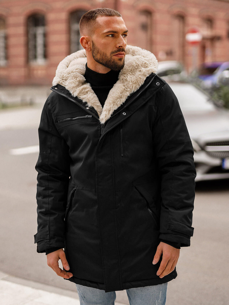 Muška parka jakna crna OZONEE JS/22M316/392Z