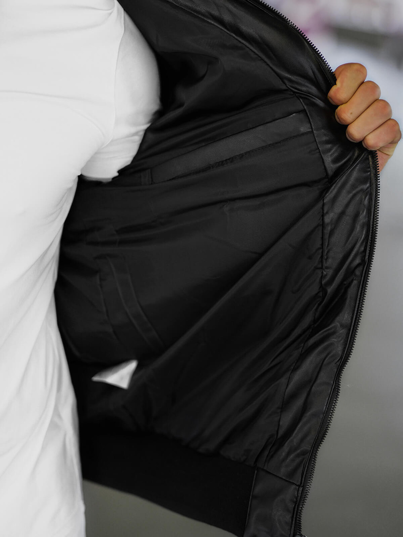 Muška kožna jakna crna OZONEE O/M795Z