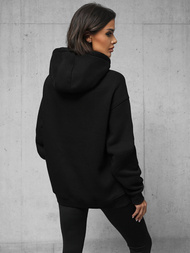 Dukserica s kapuljačom crna OZONEE O/SWE23019Z