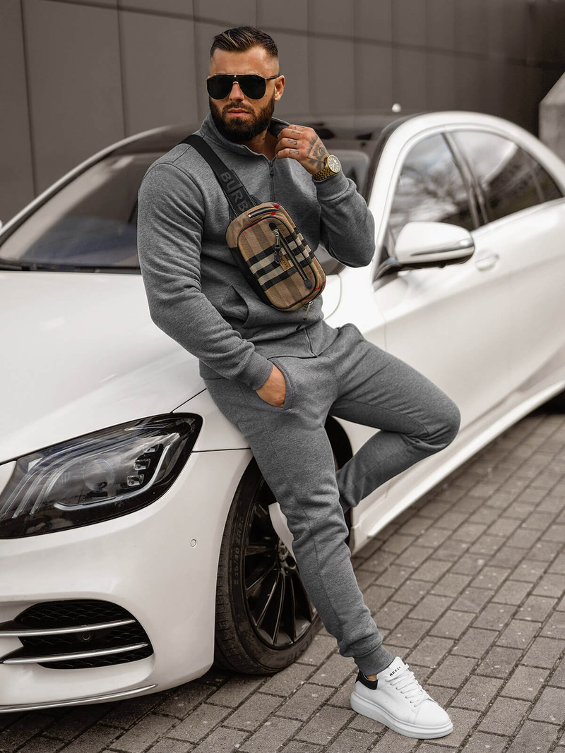 Muška trenirka grafitna OZONEE JS/68C10385/5Z