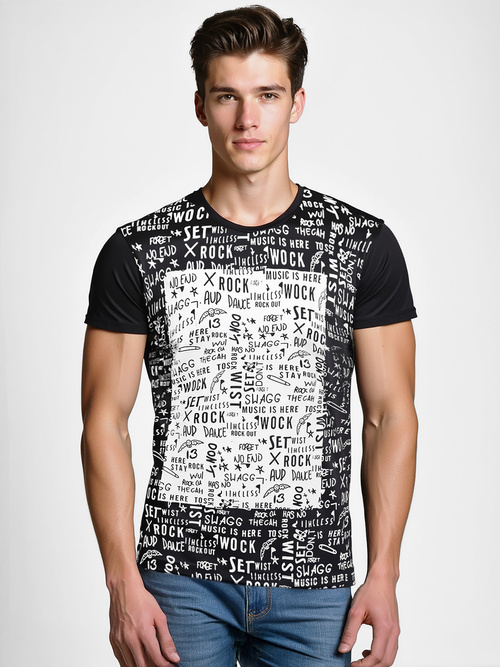  Muška majica crna OZONEE O/T122/3Z