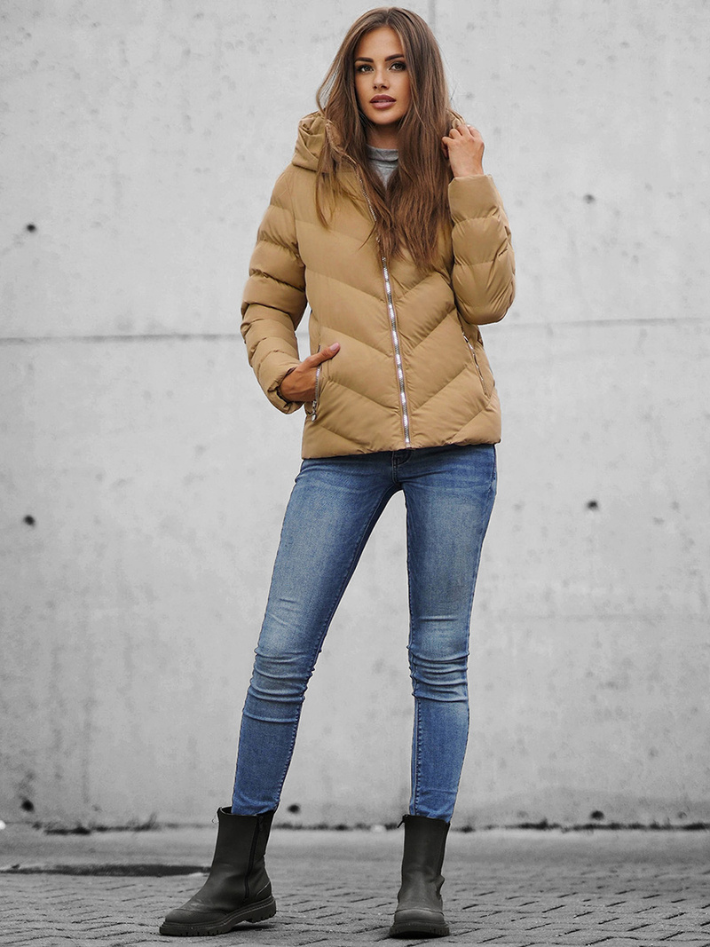 Ženska Jakna Bež OZONEE JS/M725/84Z