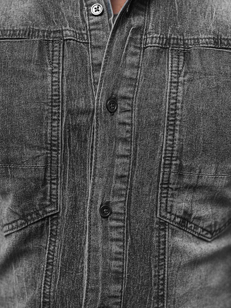 Muška traper košulja siva OZONEE NB/MC712G