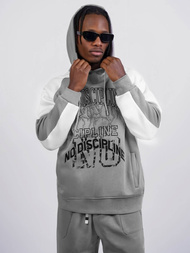 Dukserica s kapuljačom siva OZONEE O/SWE23037Z