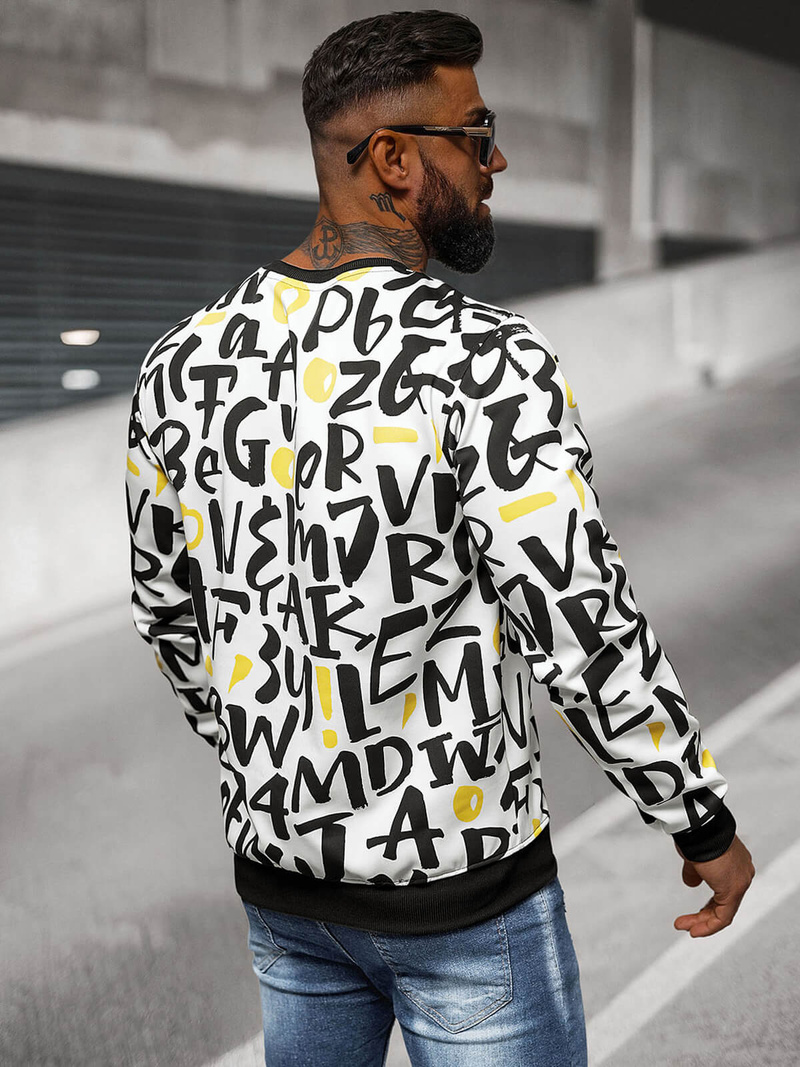 Muška Dukserica Bijela OZONEE JS/8B1220/1