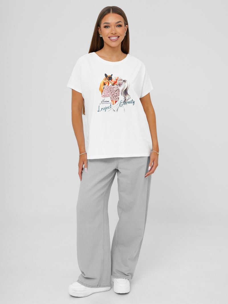 Ženska majica bijele OZONEE JS/95T2575/1