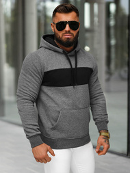 Muška dukserica s kapuljačom grafitna OZONEE JS/8B1315/5