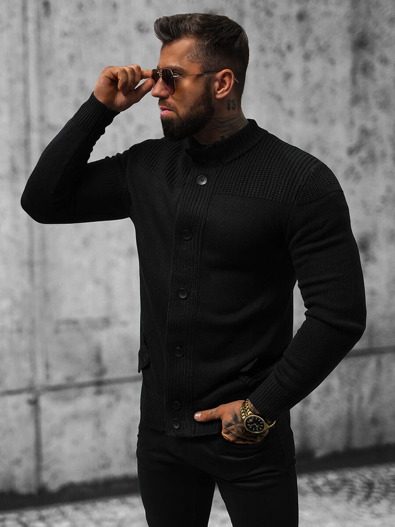 Muški Džemper Crni OZONEE NB/MM6011/4