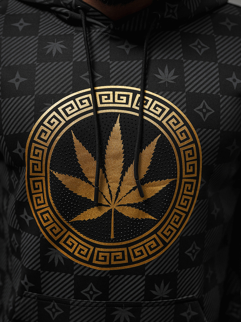 Muška dukserica s kapuljačom crna OZONEE O/B265