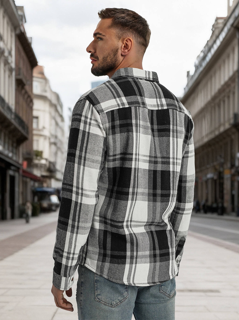 Muška košulja crno-bijela OZONEE NB/MC728N/3