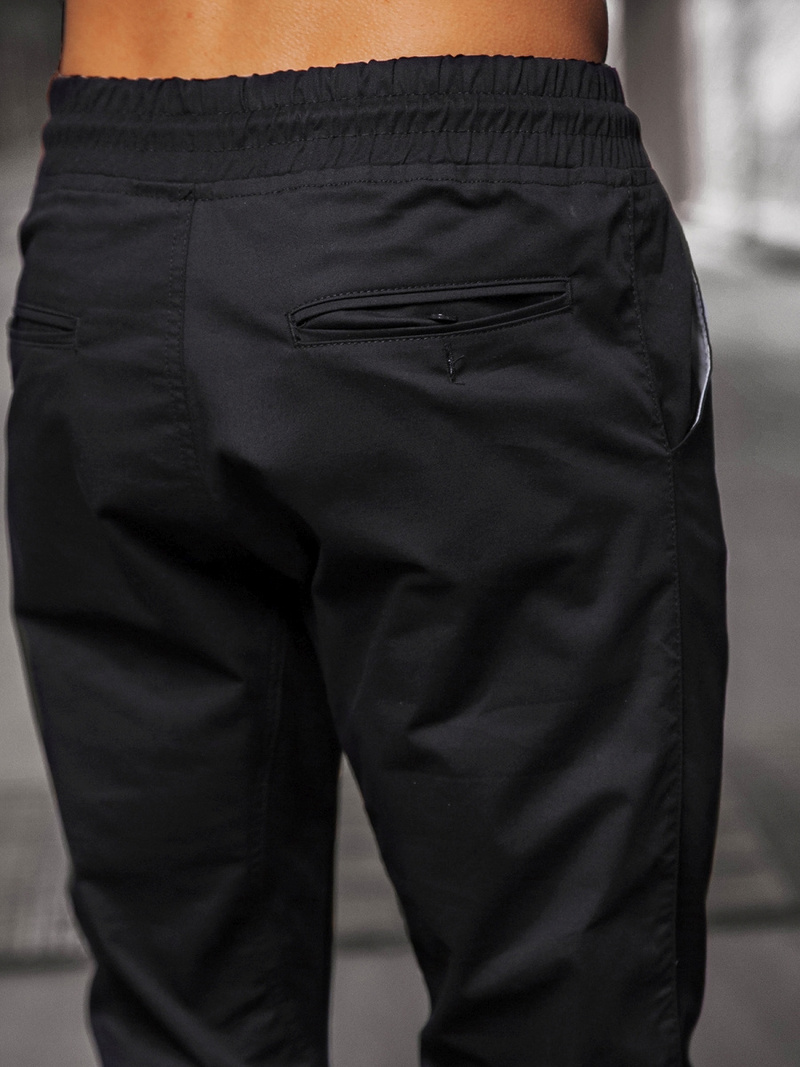 Muške chino jogger hlače crne OZONEE O/399