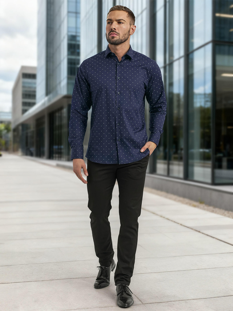 Muška Košulja Modra OZONEE V/V181